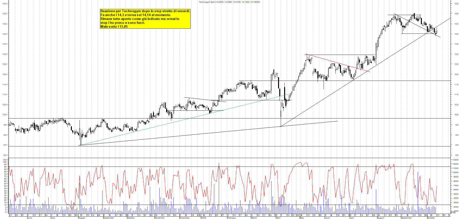 Grafico TECHNOGYM - 13/10/2025, 10:55